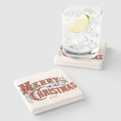 Dessous-de-verre En Pierre Joyeux Noël vintage (Côté)