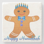 Dessous-de-verre En Pierre Judaïque Hanoukka Gingerbread Homme Menorah (Devant)