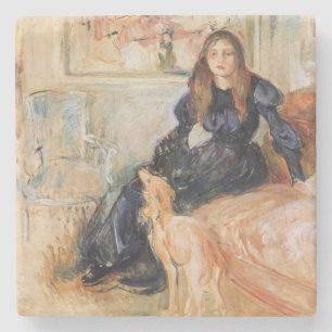 Dessous-de-verre En Pierre Julie Manet et son lévrier