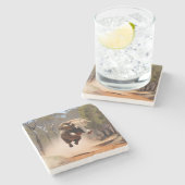 Dessous-de-verre En Pierre "Jumping Joy : Le saut des éléphants Animés" (Côté)