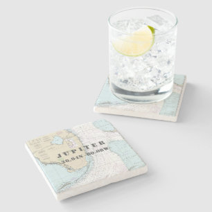 Dessous-de-verre En Pierre Jupiter, Palm Beach County, FL Carte Authentic