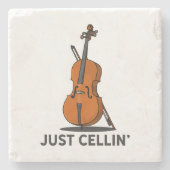 Dessous-de-verre En Pierre Juste Cellule Cellist Performance Music Cello (Devant)