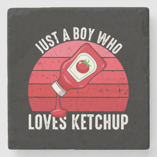 Dessous-de-verre En Pierre Juste un garçon qui aime le ketchup