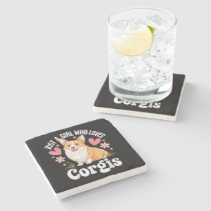 Dessous-de-verre En Pierre Juste une fille qui aime les Corgis