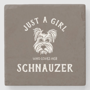 Dessous-de-verre En Pierre Juste une fille qui aime son Schnauzer