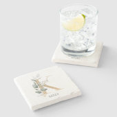 Dessous-de-verre En Pierre K Monogramme Floral (Côté)