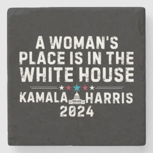 Dessous-de-verre En Pierre Kamala Harris 2024 - La place d'une femme est en b