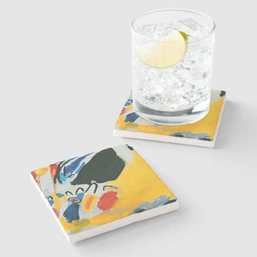 Dessous-de-verre En Pierre Kandinski Impression III Concert Peinture Abstrait (Côté)