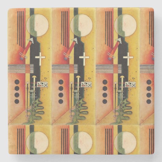 Dessous-de-verre En Pierre Kandinsky Moderne peinture Abstraite (Devant)