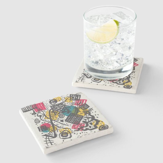 Dessous-de-verre En Pierre Kandinsky Small Worlds V Classic Abstrait (Côté)