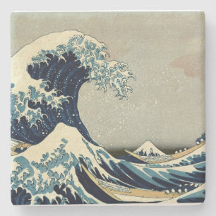 Dessous-de-verre En Pierre Katsushika Hokusai dans La Grande Vague au large d
