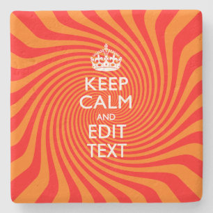 Dessous-de-verre En Pierre KEEP CALM PERSONNALISÉ ET Éditer l'anneau orange d