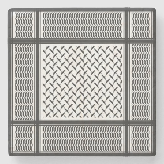 Dessous-de-verre En Pierre Keffiyeh palestinien (Devant)
