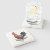 Dessous-de-verre En Pierre Key West - Rooster tzigane (Côté)