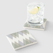 Dessous-de-verre En Pierre Khaki triangles (Côté)