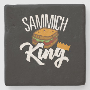 Dessous-de-verre En Pierre King Sandwich Fars Day Alimentation Diète Chef Art