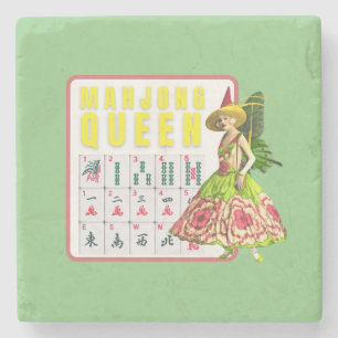 Dessous-de-verre En Pierre Kitschy Mahjong Queen