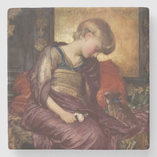 Dessous-de-verre En Pierre Kitten (par Frederic Leighton) (Devant)