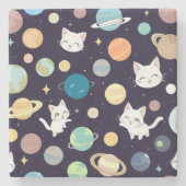 Dessous-de-verre En Pierre Kitty est dans l'espace (Devant)