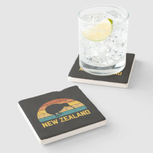 Dessous-de-verre En Pierre Kiwi de Nouvelle-Zélande Rétro