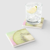 Dessous-de-verre En Pierre Kiwi splash (Côté)