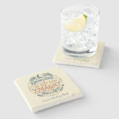 Dessous-de-verre En Pierre Knowledge is Magic Book Witch Botanical Moon (Côté)