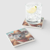 Dessous-de-verre En Pierre Koala Cowboy (Côté)
