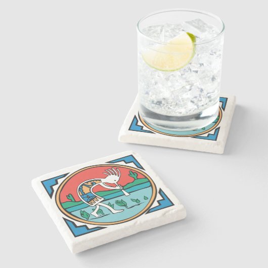 Dessous-de-verre En Pierre Kokopelli indien indigène (Côté)