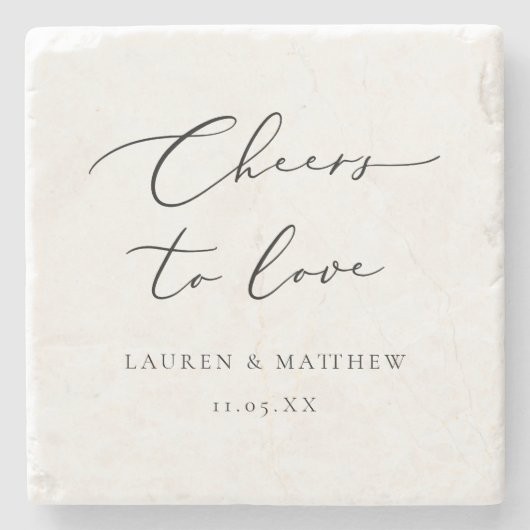 Dessous-de-verre En Pierre La calligraphie moderne encourage à aimer le cadea (Devant)