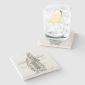 Dessous-de-verre En Pierre La Chasse (par Ann Macbeth) (Côté)