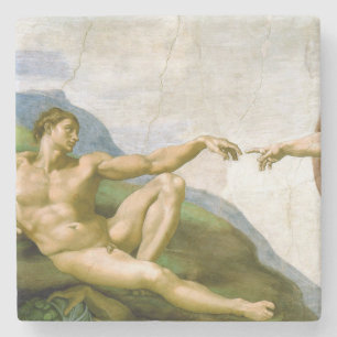 Dessous-de-verre En Pierre La création d'Adam par Michel-Ange