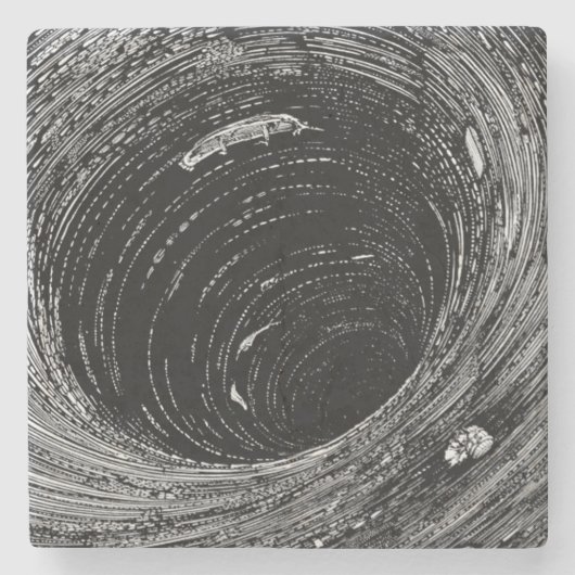 Dessous-de-verre En Pierre La descente d'Edgar Allan Poe dans le Maelstrom (Devant)