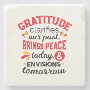 Dessous-de-verre En Pierre La gratitude clarifie notre passé – Art Inspirant