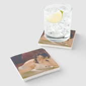 Dessous-de-verre En Pierre La lettre d'amour (par Thomas Sully) (Côté)