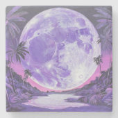 Dessous-de-verre En Pierre "La Lune impossible"- (Devant)