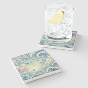 Dessous-de-verre En Pierre La Mer & Citation