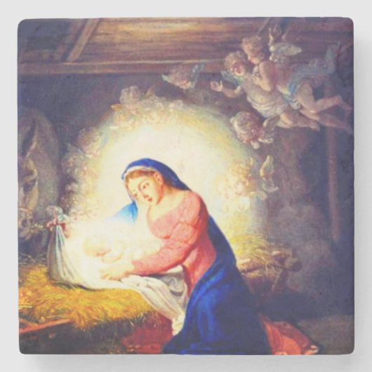 Dessous-de-verre En Pierre La Nativité du Christ (Devant)