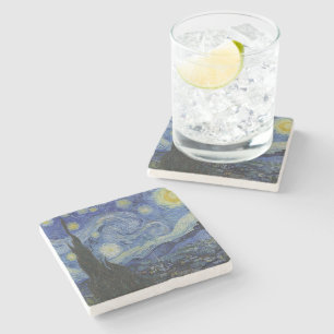 Dessous-de-verre En Pierre La nuit étoilée de Van Gogh