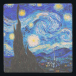 Dessous-de-verre En Pierre La nuit étoilée par Vincent Van Gogh<br><div class="desc">Vincent Van Gogh La Nuit Étoile. Il s'agit d'un ancien chef-d'oeuvre du peintre-maître néerlandais Vincent Van Gogh.Cette peinture de paysage d'art raffiné a une belle,  vibrante,  couleur saturée. Vincent Van Gogh était un peintre impressionniste de poste hollandais. Cette image est du domaine public</div>