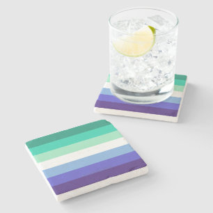 Dessous-de-verre En Pierre La palette de drapeau des hommes gays trans-inclus