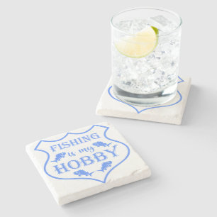 Dessous-de-verre En Pierre La pêche est ma citation de bouclier de hobby sur 