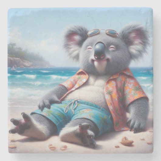 Dessous-de-verre En Pierre La plage de Koala (Devant)
