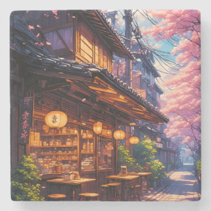 Dessous-de-verre En Pierre La rue des cerisiers en fleurs - Sakura no Machika