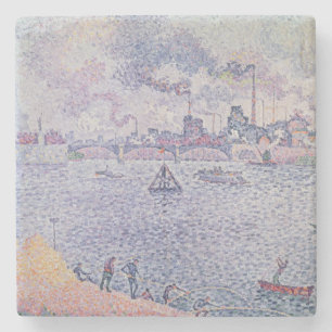 Dessous-de-verre En Pierre La Seine, Grenelle, 1899