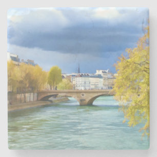 Dessous-de-verre En Pierre La Seine sous des cieux d'avril