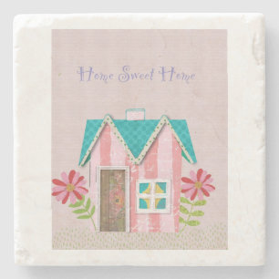 Dessous-de-verre En Pierre La Signature Caprice (Rose et Sarcelle)