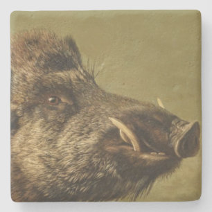 Dessous-de-verre En Pierre La tête de Wild Boar