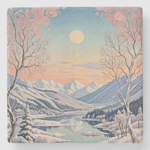 Dessous-de-verre En Pierre La tranquillité d'hiver