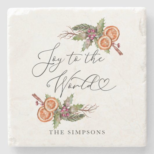 Dessous-de-verre En Pierre La Verdure D'Hiver Joie Au Monde (Devant)