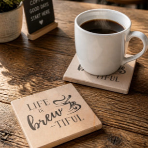 Dessous-de-verre En Pierre La vie, c'est le petit café pour les amateurs